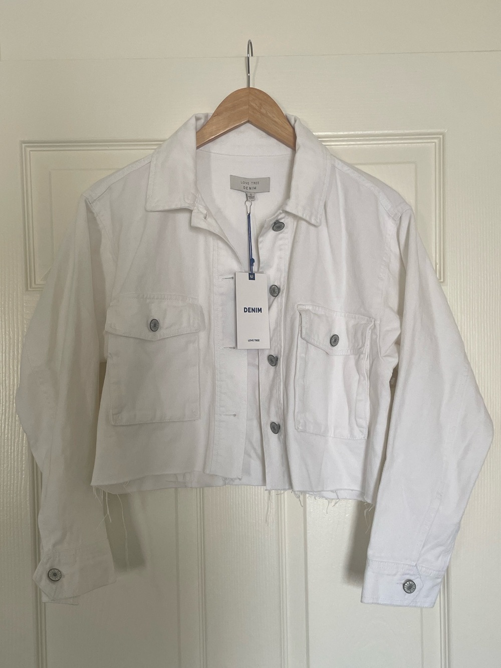 🤍 Love Tree White Cropped Denim Jacket 🤍